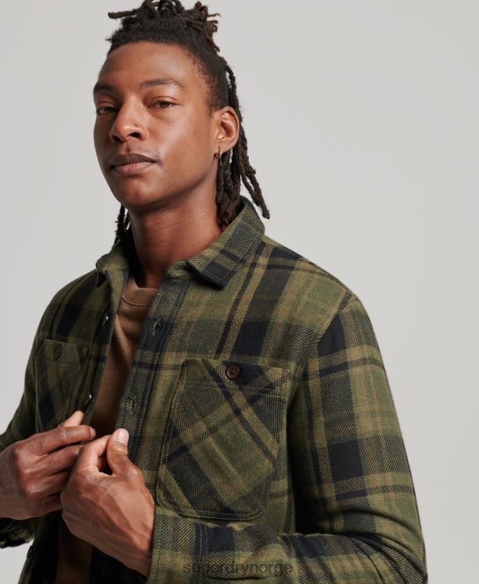 Superdry grønn klær 86P46D175 kjøpmann - vattert overskjorte menn