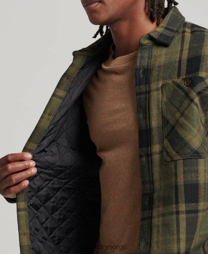 Superdry grønn klær 86P46D175 kjøpmann - vattert overskjorte menn