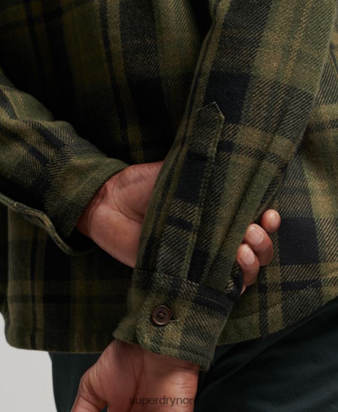 Superdry grønn klær 86P46D175 kjøpmann - vattert overskjorte menn