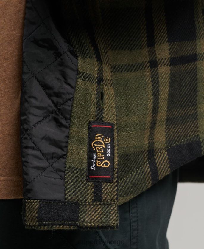 Superdry grønn klær 86P46D175 kjøpmann - vattert overskjorte menn