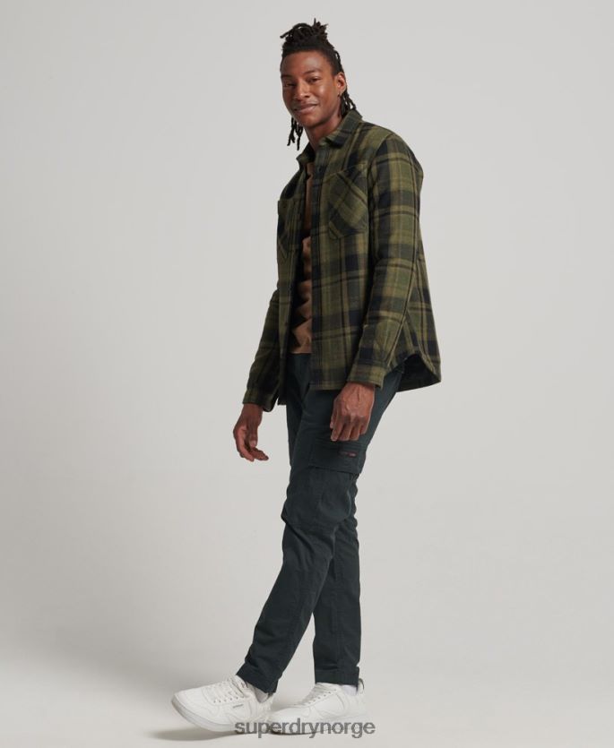 Superdry grønn klær 86P46D175 kjøpmann - vattert overskjorte menn