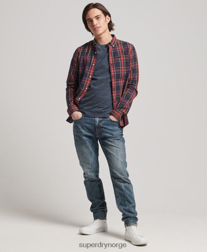 Superdry grønn klær 86P46D203 klassisk london-skjorte med knapper i økologisk bomull menn