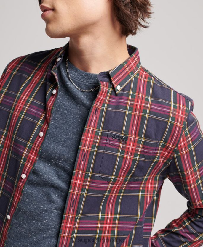 Superdry grønn klær 86P46D203 klassisk london-skjorte med knapper i økologisk bomull menn