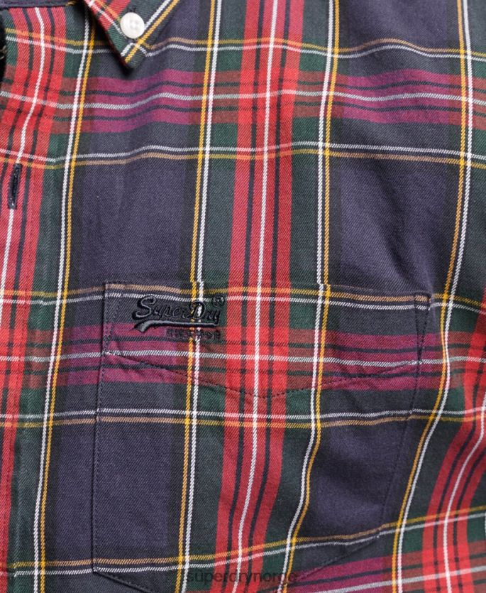 Superdry grønn klær 86P46D203 klassisk london-skjorte med knapper i økologisk bomull menn