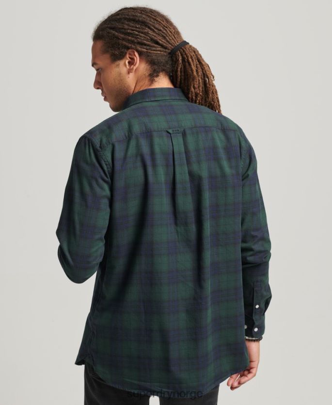 Superdry grønn klær 86P46D215 klassisk london-skjorte med knapper i økologisk bomull menn