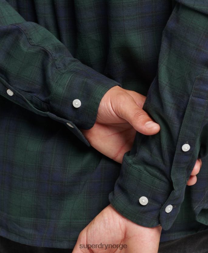 Superdry grønn klær 86P46D215 klassisk london-skjorte med knapper i økologisk bomull menn