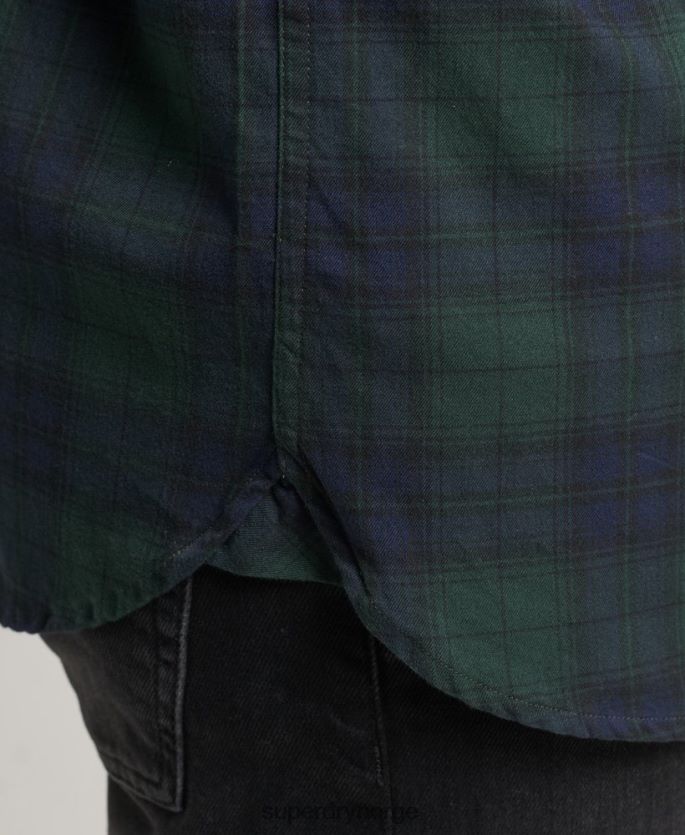 Superdry grønn klær 86P46D215 klassisk london-skjorte med knapper i økologisk bomull menn