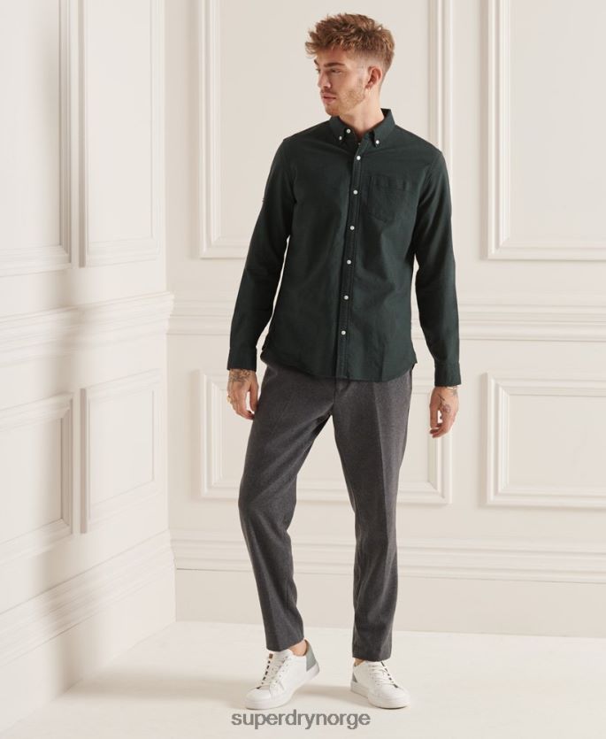 Superdry grønn klær 86P46D226 uni oxford skjorte i økologisk bomull menn