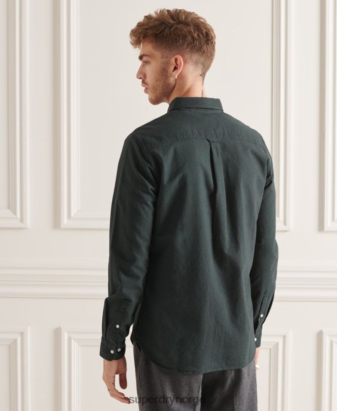 Superdry grønn klær 86P46D226 uni oxford skjorte i økologisk bomull menn