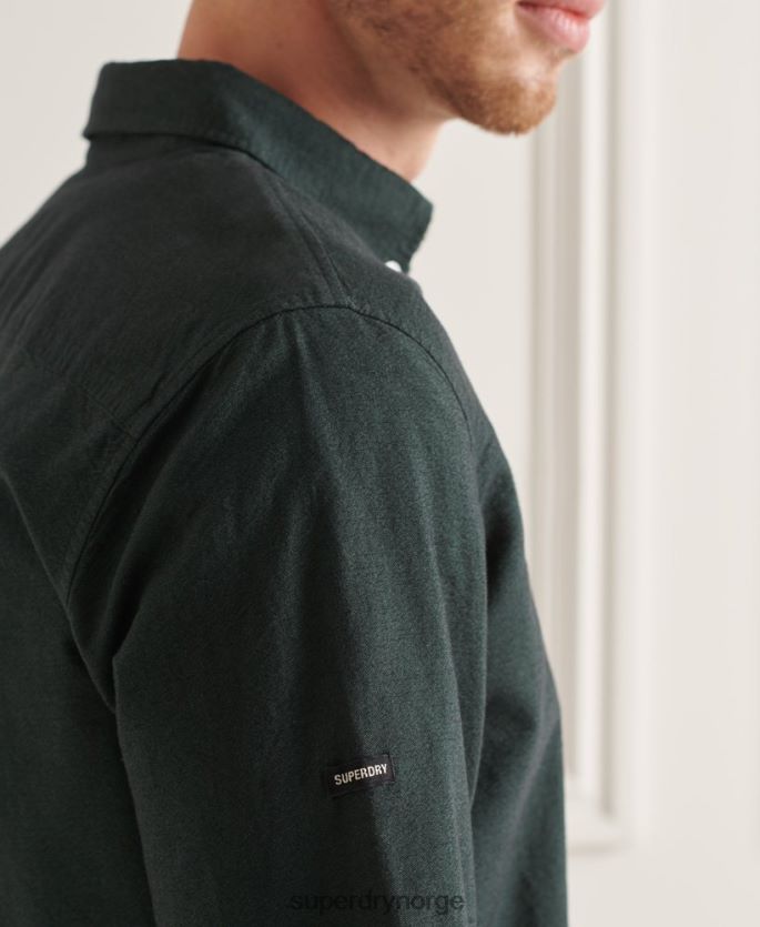 Superdry grønn klær 86P46D226 uni oxford skjorte i økologisk bomull menn