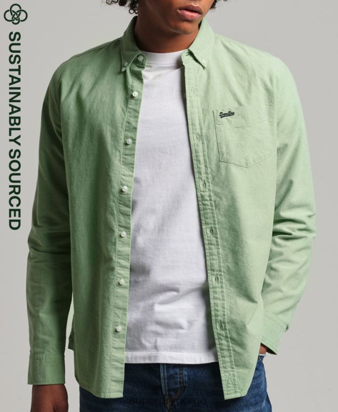 Superdry grønn klær 86P46D6473 vintage oxfordskjorte i økologisk bomull menn