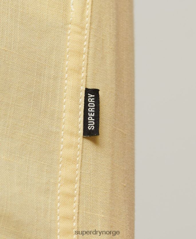 Superdry gul klær 86P46D125 skjorte med korte ermer i økologisk bomull menn