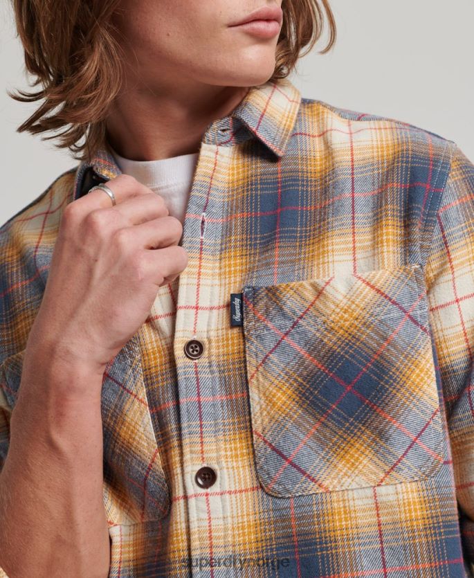 Superdry gull klær 86P46D191 vintage rutete overskjorte menn