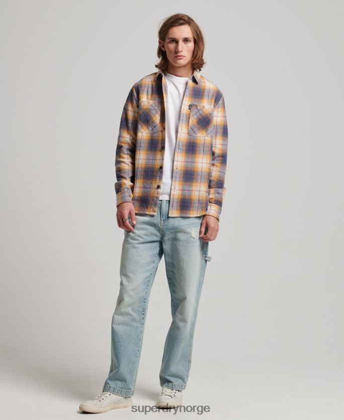 Superdry gull klær 86P46D191 vintage rutete overskjorte menn