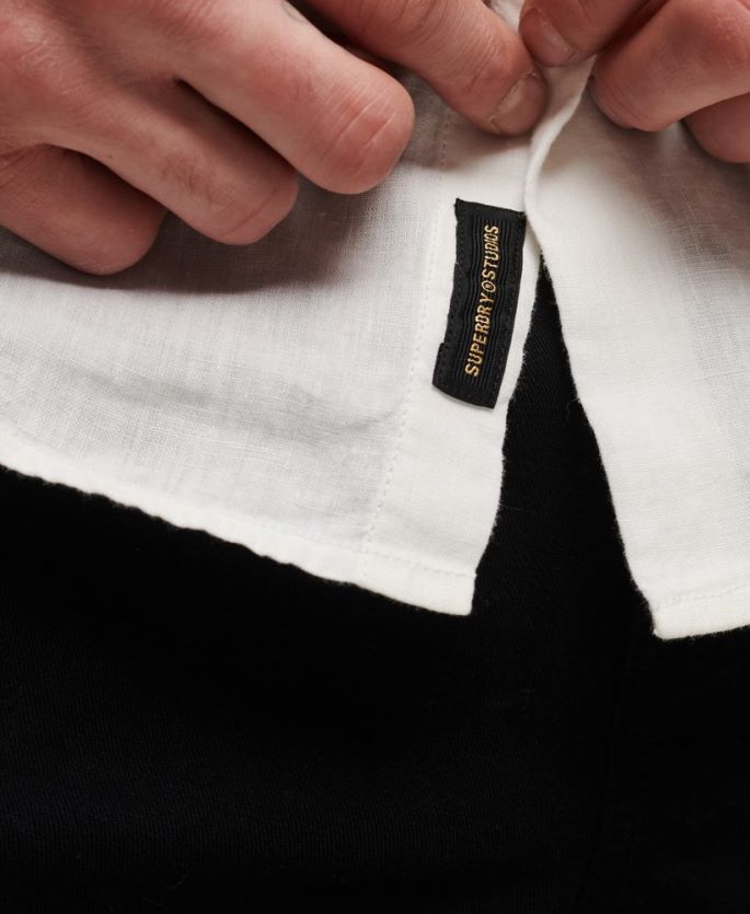 Superdry hvit klær 86P46D144 uformell langermet skjorte i lin menn