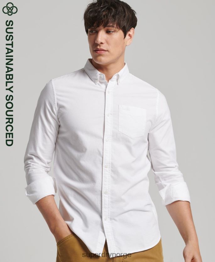 Superdry hvit klær 86P46D212 vintage oxfordskjorte i økologisk bomull menn