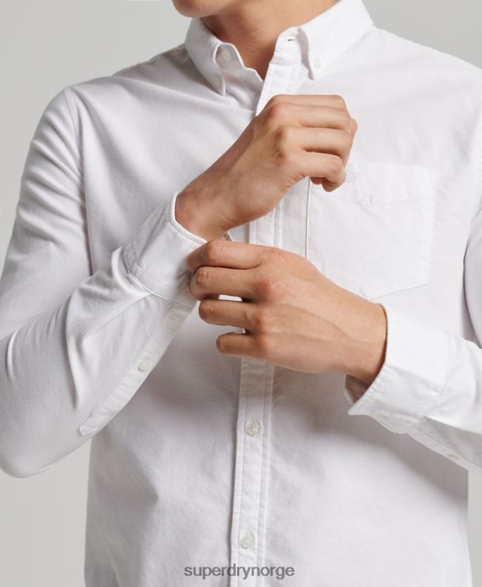 Superdry hvit klær 86P46D212 vintage oxfordskjorte i økologisk bomull menn
