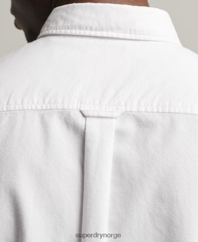 Superdry hvit klær 86P46D233 vintage oxford kortermet skjorte i økologisk bomull menn
