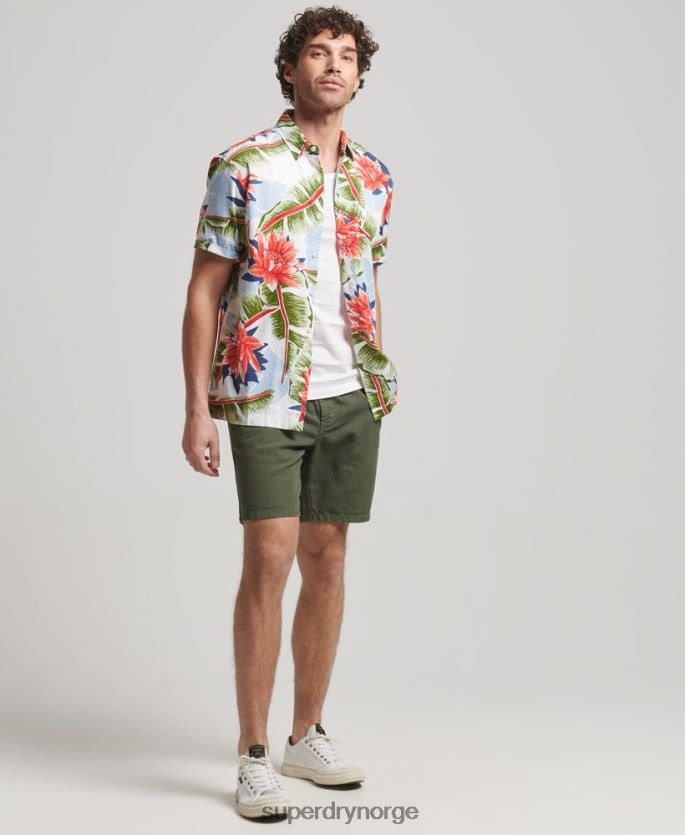 Superdry hvit klær 86P46D85 kortermet hawaiiansk skjorte menn