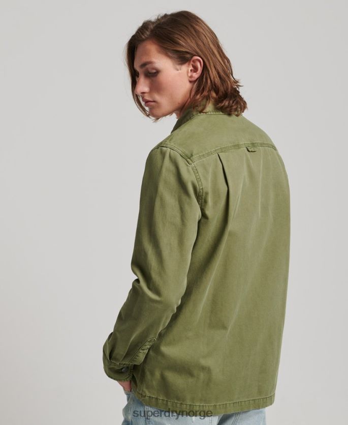Superdry kaki klær 86P46D142 lerret overskjorte menn