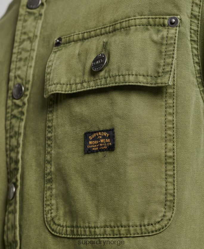Superdry kaki klær 86P46D142 lerret overskjorte menn