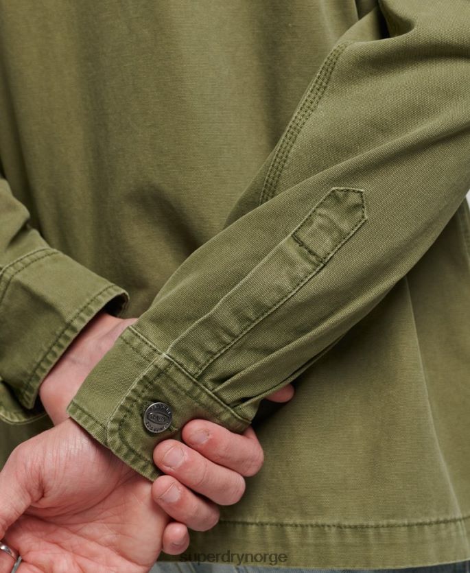 Superdry kaki klær 86P46D142 lerret overskjorte menn