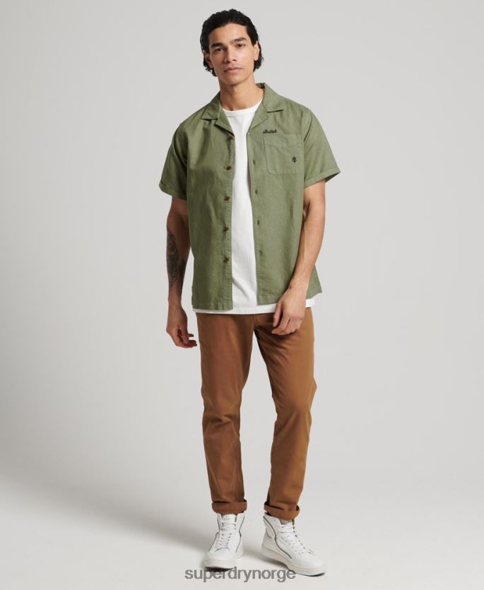 Superdry kaki klær 86P46D189 vintage resortskjorte menn