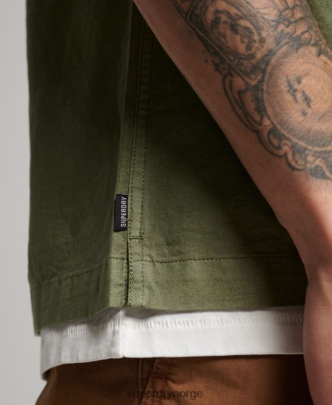 Superdry kaki klær 86P46D189 vintage resortskjorte menn