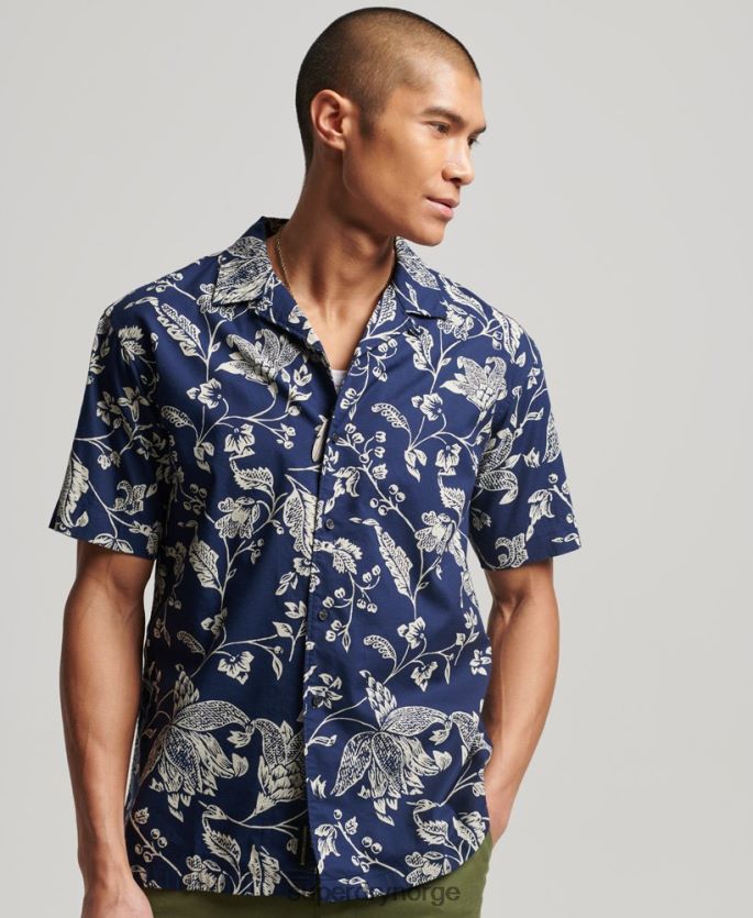 Superdry mørke blå klær 86P46D29 skjorte med åpen krage menn