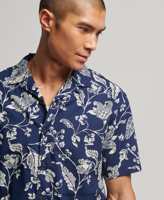 Superdry mørke blå klær 86P46D29 skjorte med åpen krage menn