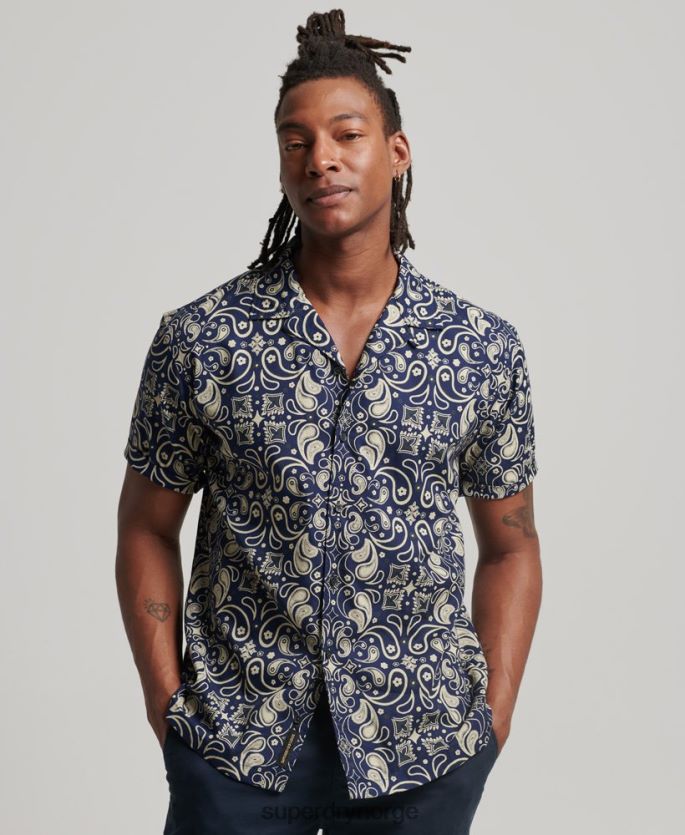 Superdry marinen klær 86P46D123 skjorte med åpen krage menn