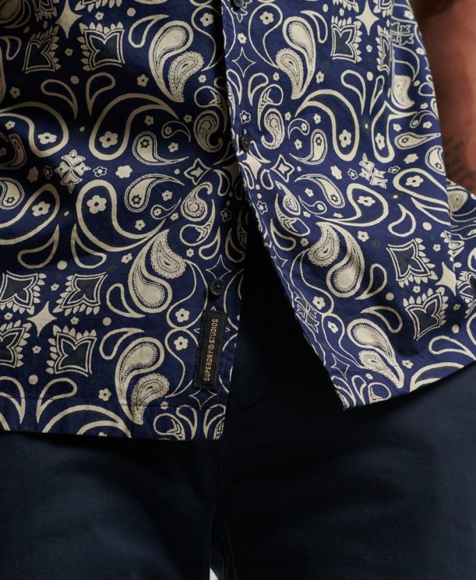 Superdry marinen klær 86P46D123 skjorte med åpen krage menn