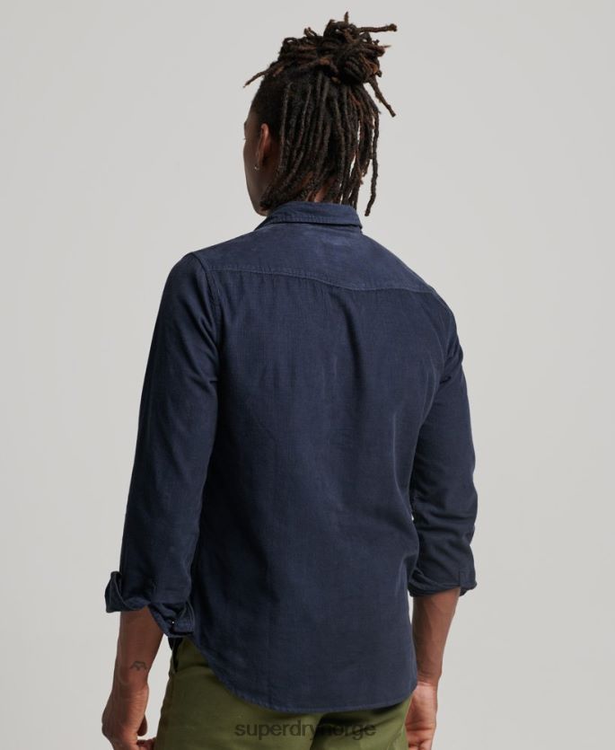 Superdry marinen klær 86P46D128 vintage cord westernskjorte menn