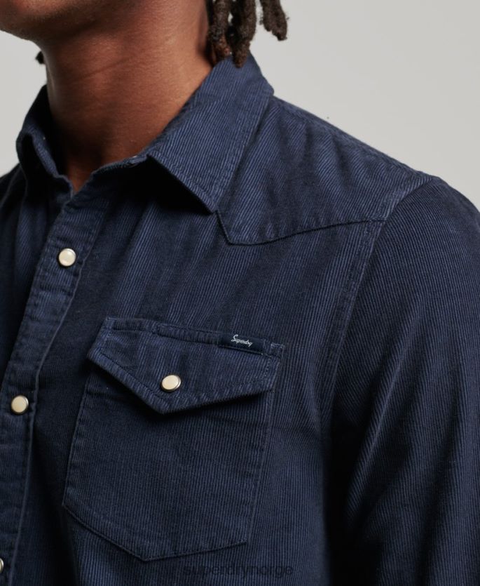 Superdry marinen klær 86P46D128 vintage cord westernskjorte menn