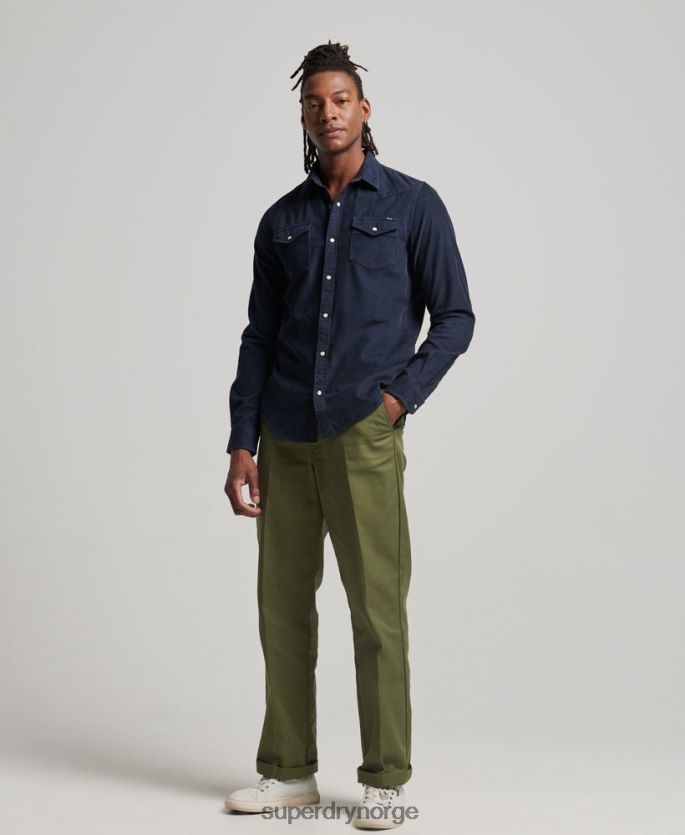 Superdry marinen klær 86P46D128 vintage cord westernskjorte menn