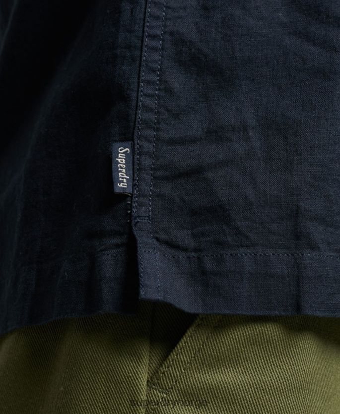 Superdry marinen klær 86P46D135 resort kortermet skjorte menn