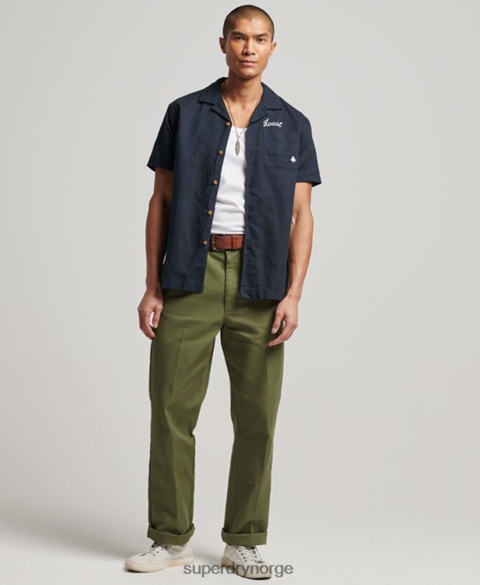 Superdry marinen klær 86P46D135 resort kortermet skjorte menn