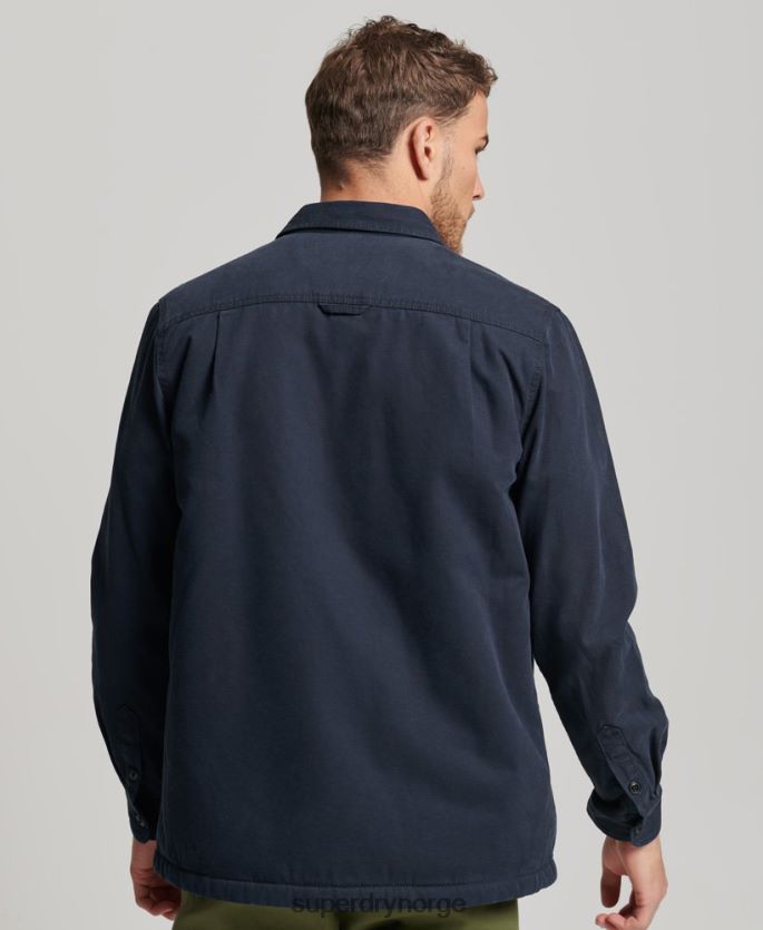 Superdry marinen klær 86P46D143 borg foret møller overskjorte menn