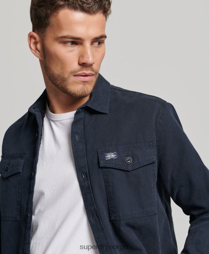 Superdry marinen klær 86P46D143 borg foret møller overskjorte menn