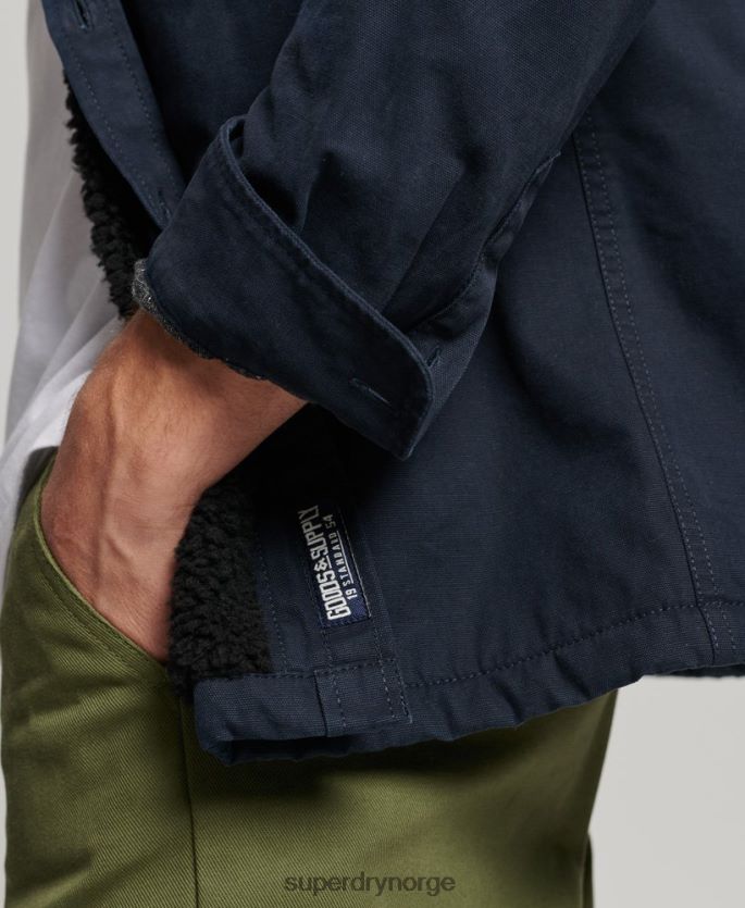 Superdry marinen klær 86P46D143 borg foret møller overskjorte menn
