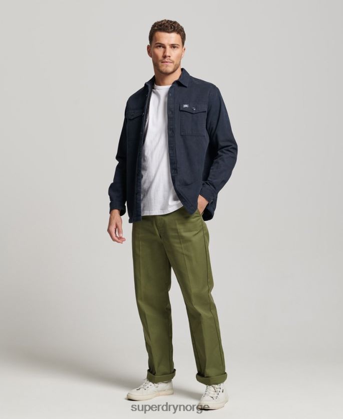 Superdry marinen klær 86P46D143 borg foret møller overskjorte menn