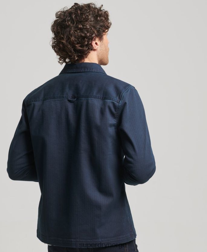 Superdry marinen klær 86P46D152 handelsbutikk - fiskebeinsoverskjorte menn