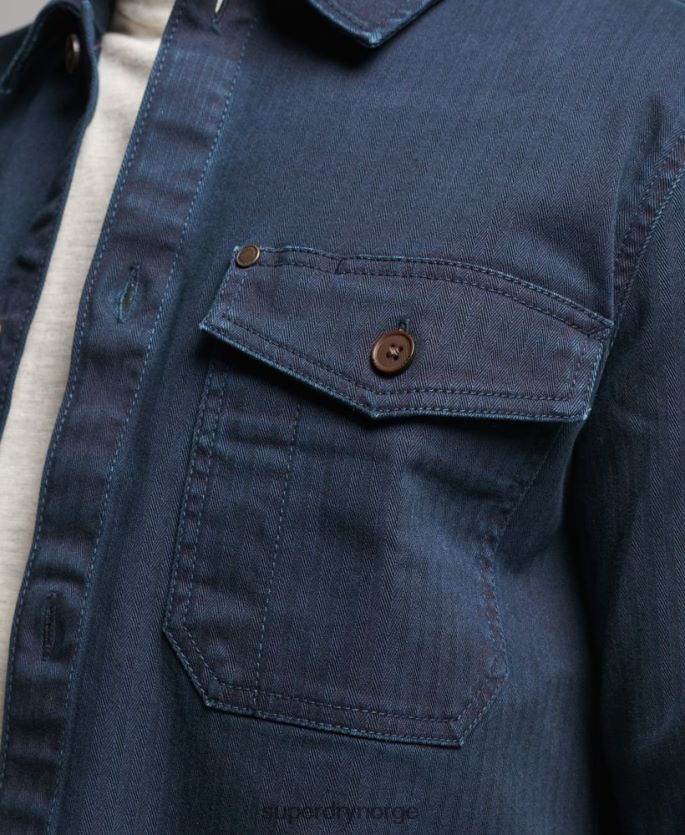 Superdry marinen klær 86P46D152 handelsbutikk - fiskebeinsoverskjorte menn
