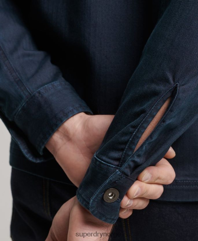 Superdry marinen klær 86P46D152 handelsbutikk - fiskebeinsoverskjorte menn