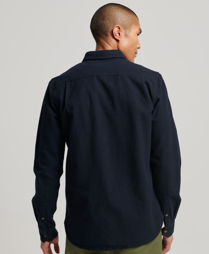 Superdry marinen klær 86P46D179 flanellskjorte i økologisk bomull menn
