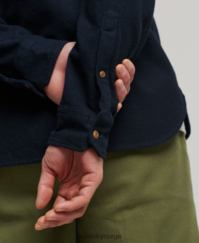 Superdry marinen klær 86P46D179 flanellskjorte i økologisk bomull menn