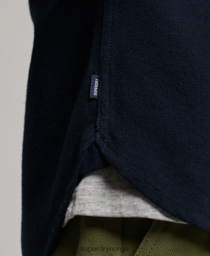 Superdry marinen klær 86P46D179 flanellskjorte i økologisk bomull menn