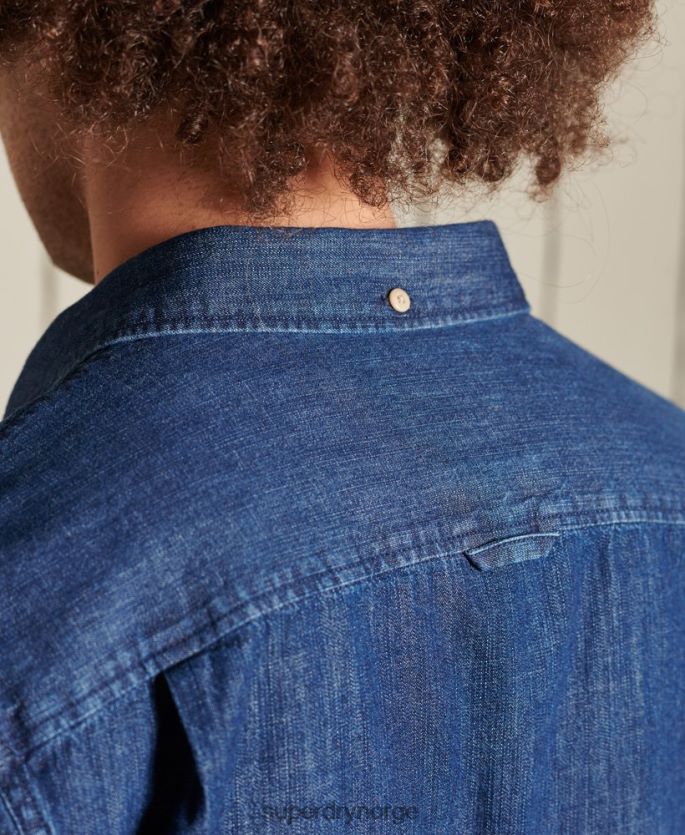Superdry marinen klær 86P46D238 arbeidsklær indigo skjorte menn