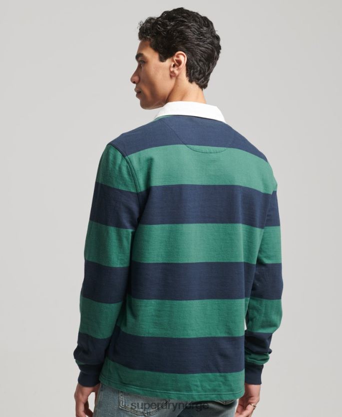 Superdry marinen klær 86P46D239 hvitvasket langermet rugbyskjorte menn