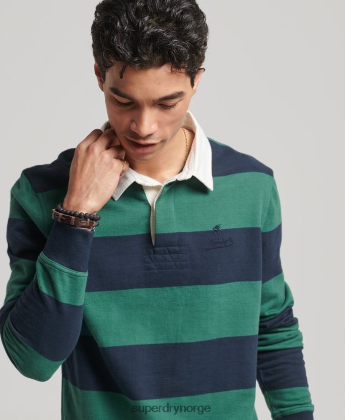 Superdry marinen klær 86P46D239 hvitvasket langermet rugbyskjorte menn